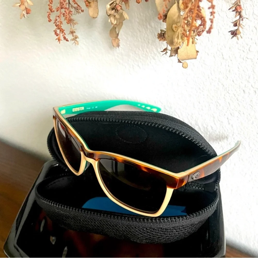 Costa Tortoise and Cream Sunglasses with Black Lenses